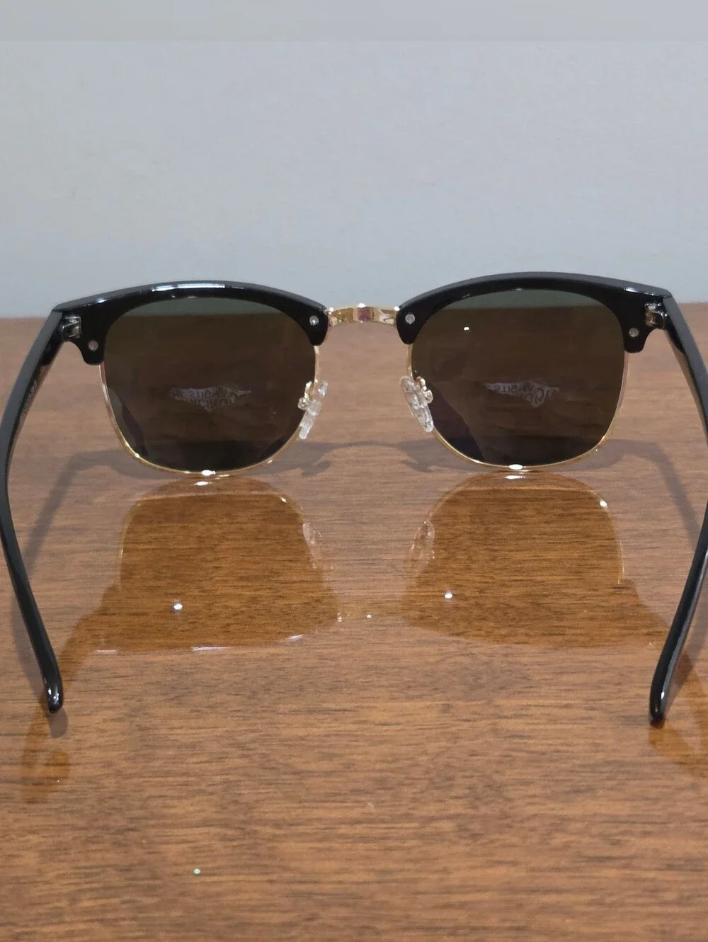 New Black Belmonte Bliss Browline Sunglasses with Black & Gold Accents